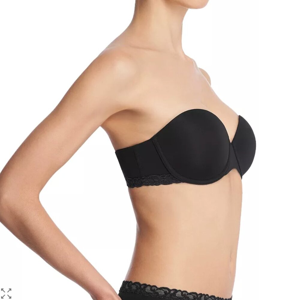 Natori, Pure Luxe Strapless Contour Underwire Bra, 36DD,‎ Black - Picture 2 of 7